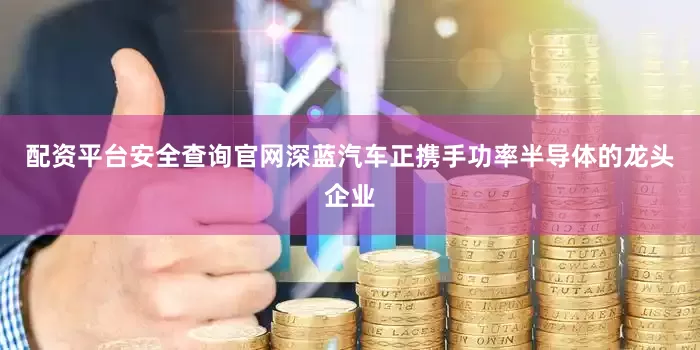 配资平台安全查询官网深蓝汽车正携手功率半导体的龙头企业